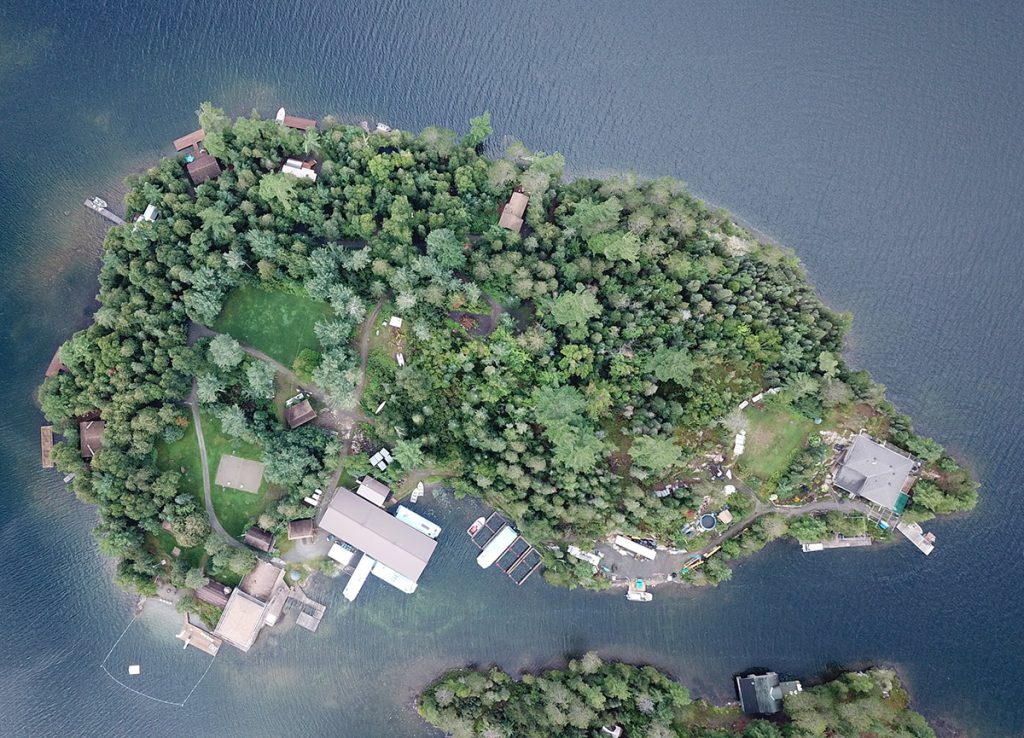 An aerial view of our location on Lake Temagami