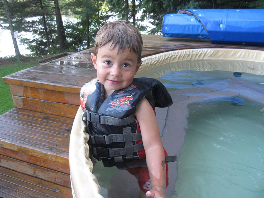 A young guest enjoys the hot tub, one of many activities we offer.