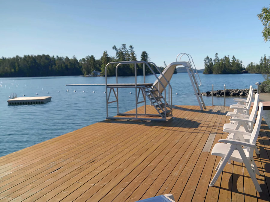 Our sun deck and swimming platform is a great place to kick back and relax.